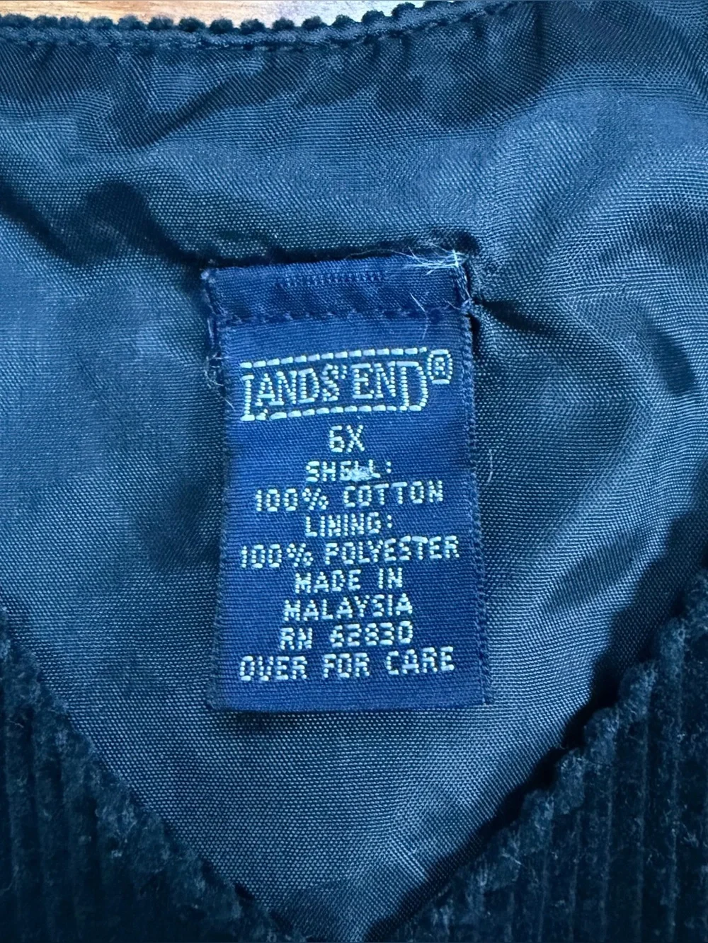Vintage 90s Lands’ End Corduroy Jumper Dress Cottagecore Kids